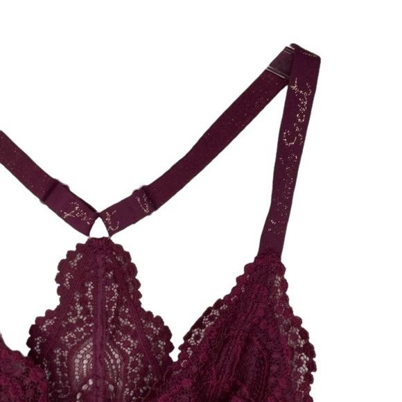 Victoria's Secret T-back Maroon Lace Bralette Size Small - Picture 5 of 12